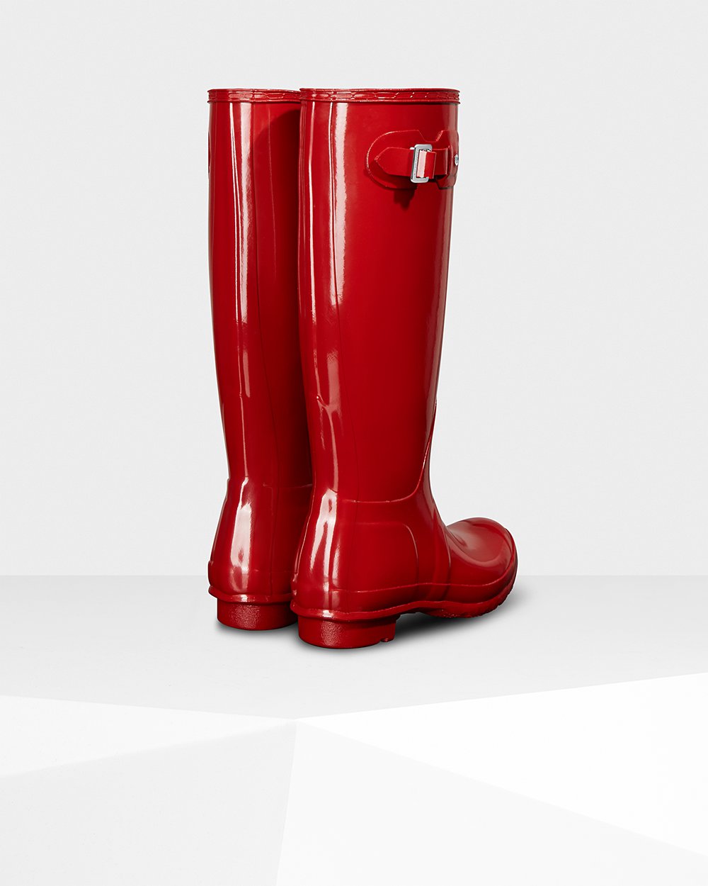 Hunter Original Gloss Tall Rain Boots - Clearance Womens Red - ODWRKB739